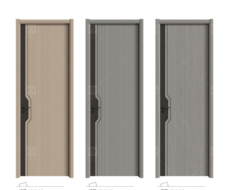 2024 New Designs Sliding Solid Wooden Interior Room Doors Villa House Wood Doors for Bedrooms and Office