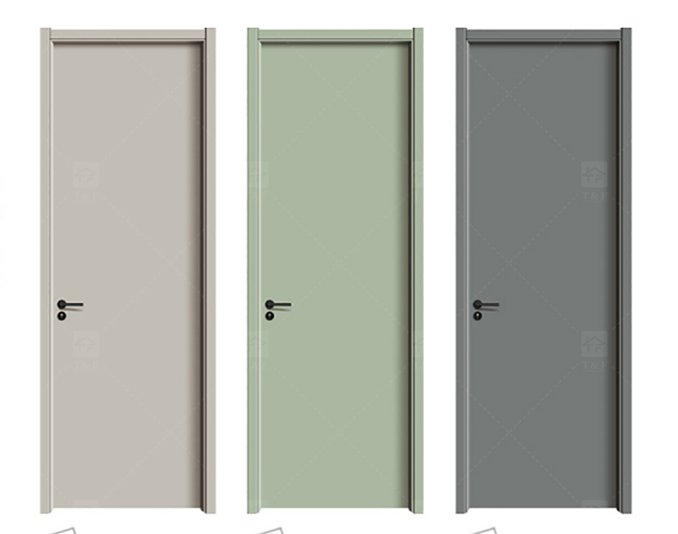 2024 New Designs Sliding Solid Wooden Interior Room Doors Villa House Wood Doors for Bedrooms and Office