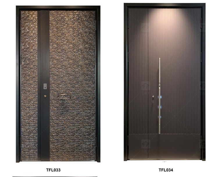 Luxury Double Exterior Doors Front Entrance Modern Door Exterior Entrance Door for Villia