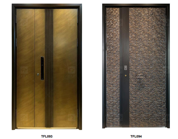 Luxury Double Exterior Doors Front Entrance Modern Door Exterior Entrance Door for Villia