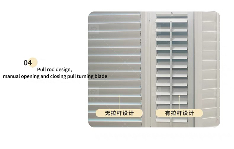 Modern Style High Quality Wooden Plantation Window Louver Western Style Adjustable Shutters Bathroom House Fashionable Window