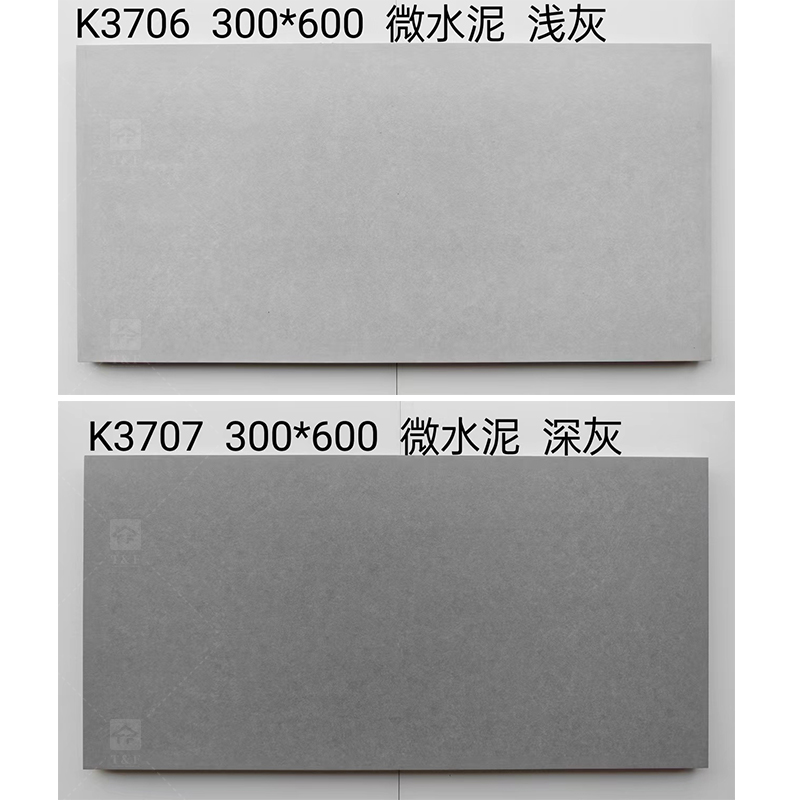 300x600 Cement Style Gray Anti-slip Matte Glazed Porcelain Tile for Kitchen and Bathroom Wall Tiles