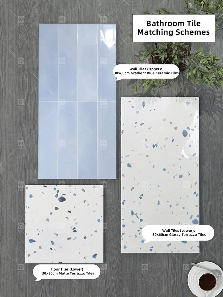 30x60 40x80 Terrazzo Tiles Ceramics for Bathroom and Toilet 12x24 Polished Glazed Kitchen Bathroom Shower Tile Wall and Floor
