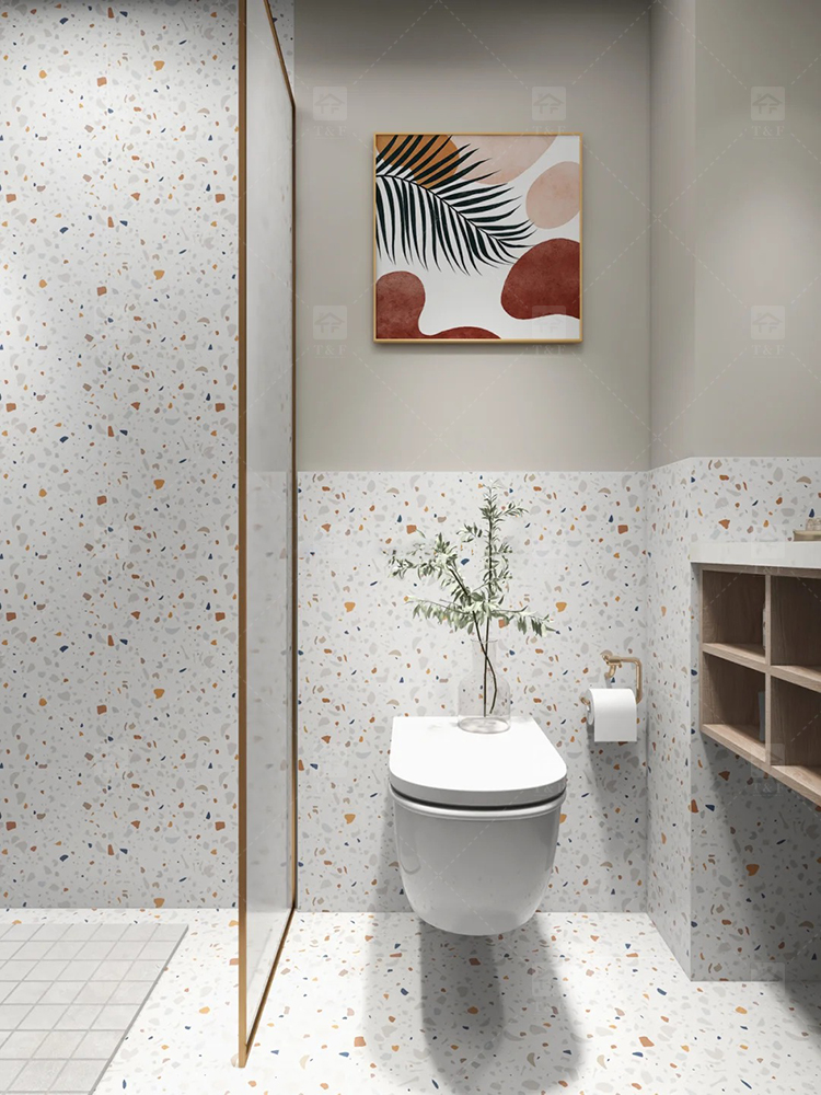Factory Price 30x30 12x12 Rustic Terrazzo Stone Matte Glazed Ceramic Porcelain Tiles for Kitchen Bathroom Toilet Floor