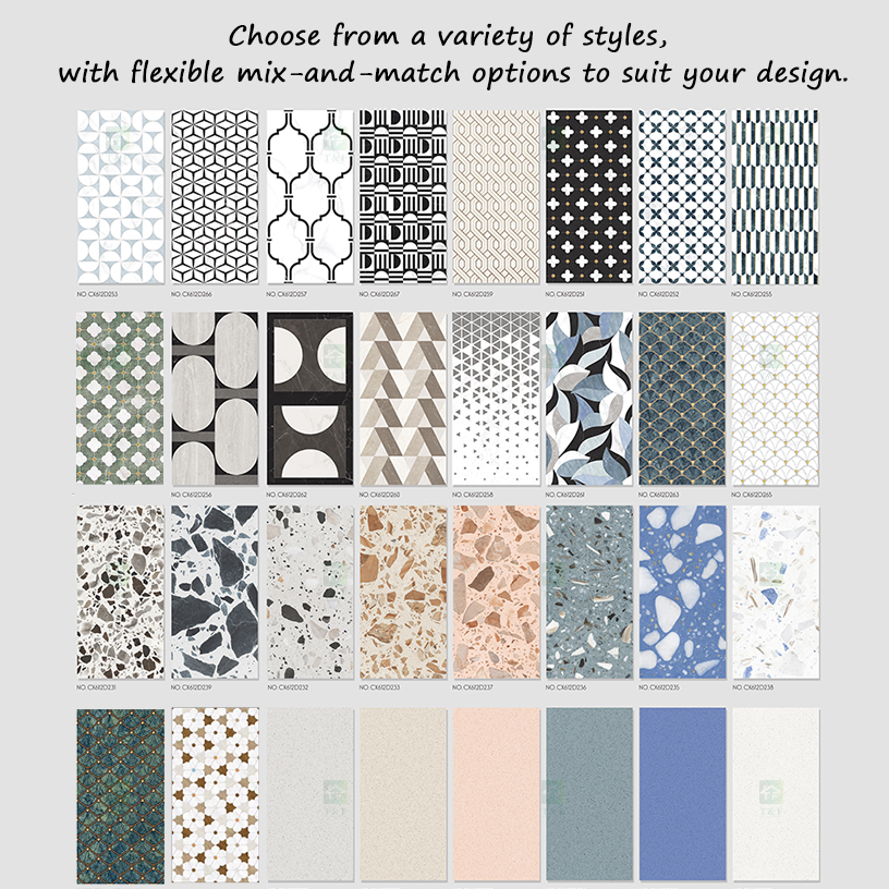 Large Formate 1200 X 600 Mosaic Patterned Porcelain Tile for Hotel Living Room Background Careaux Stone Tiles