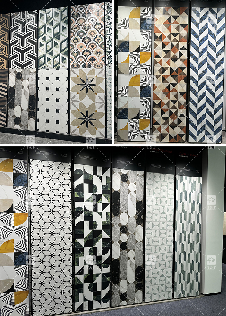 Large Formate 1200 X 600 Mosaic Patterned Porcelain Tile for Hotel Living Room Background Careaux Stone Tiles