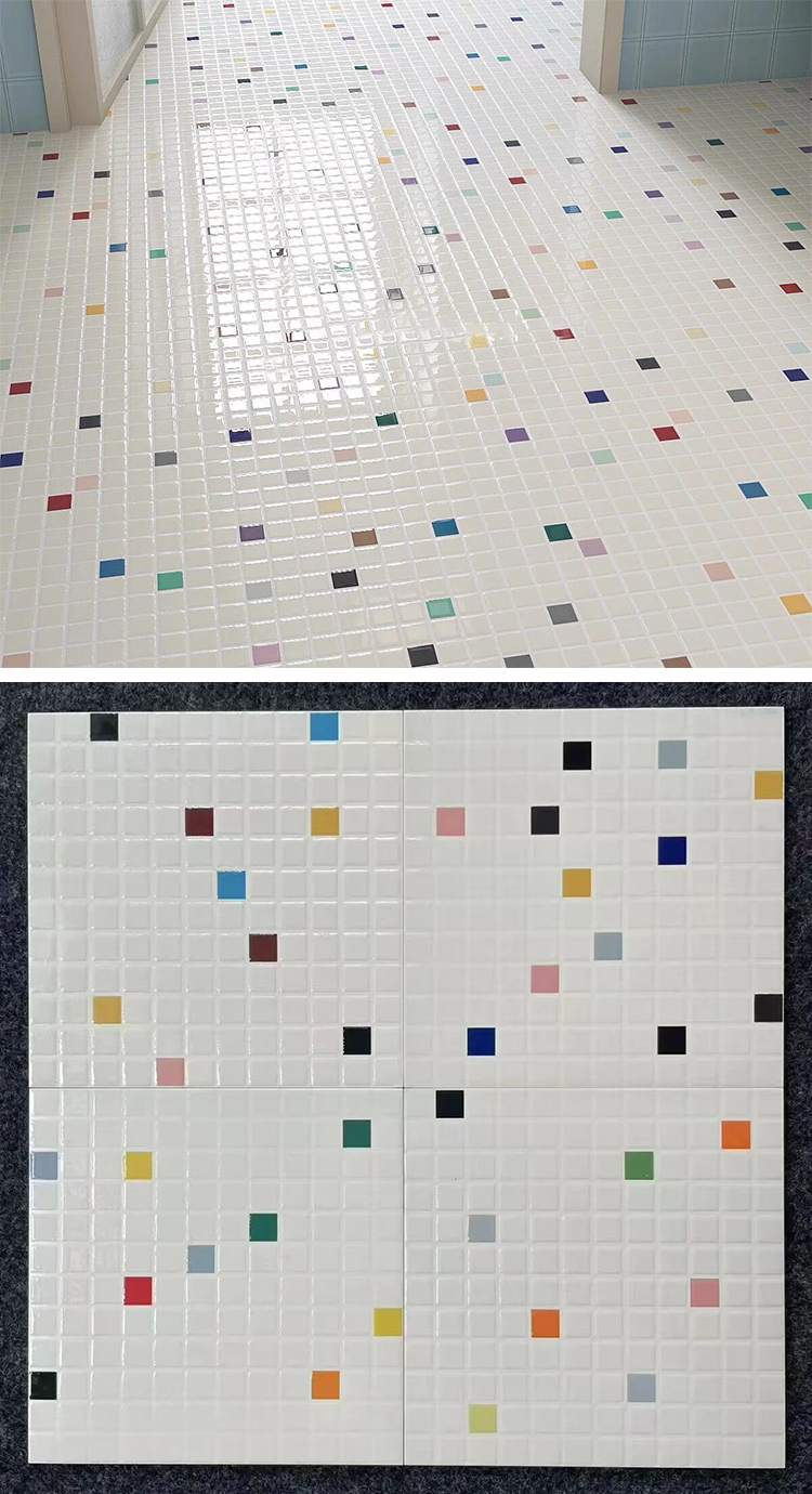 New 300x300 Porcelain White Mosaic Pattern Decorative Wall Tiles Bathroom Shower and Kitchen Floor Tiles