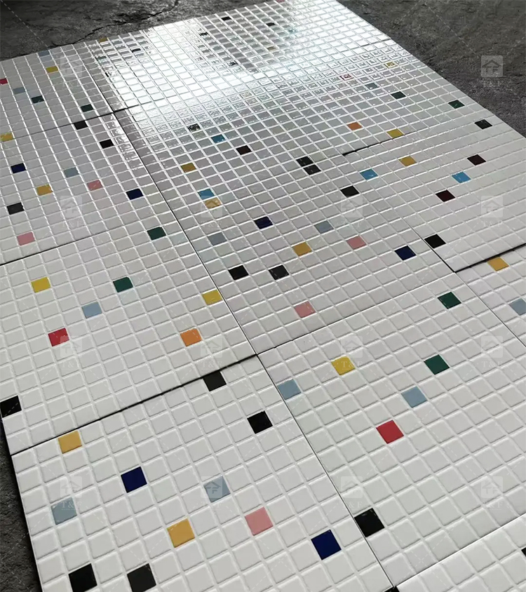 New 300x300 Porcelain White Mosaic Pattern Decorative Wall Tiles Bathroom Shower and Kitchen Floor Tiles
