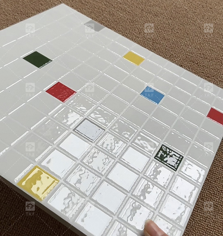 New 300x300 Porcelain White Mosaic Pattern Decorative Wall Tiles Bathroom Shower and Kitchen Floor Tiles