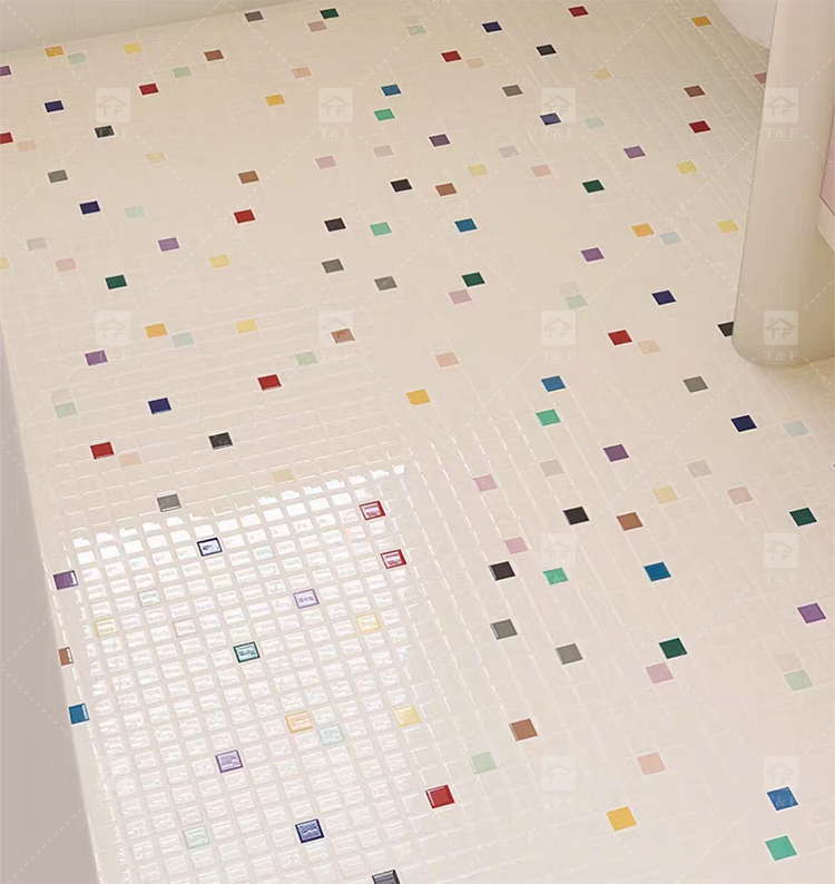 New 300x300 Porcelain White Mosaic Pattern Decorative Wall Tiles Bathroom Shower and Kitchen Floor Tiles