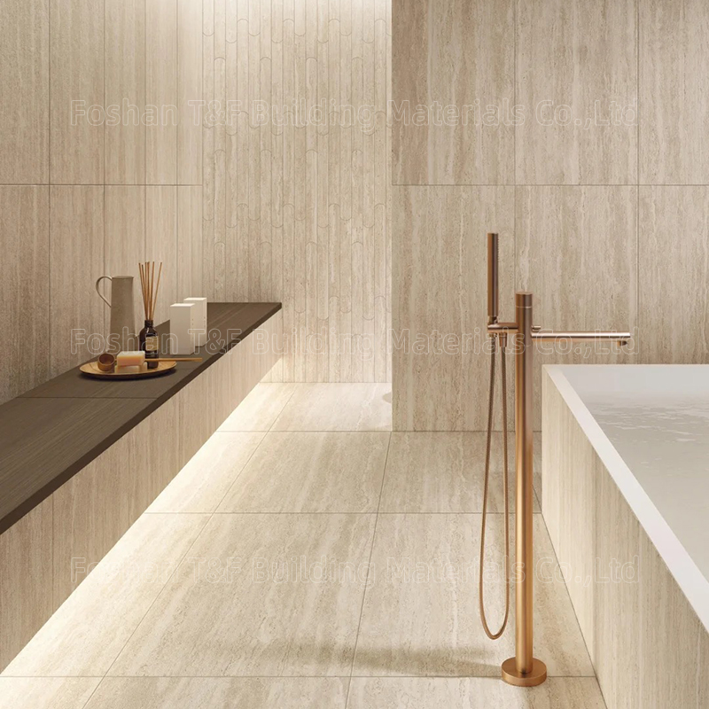 1200x600 Large Format Travertine Look Porcelain Tiles for Bathroom Living Room Wall Tile Floor