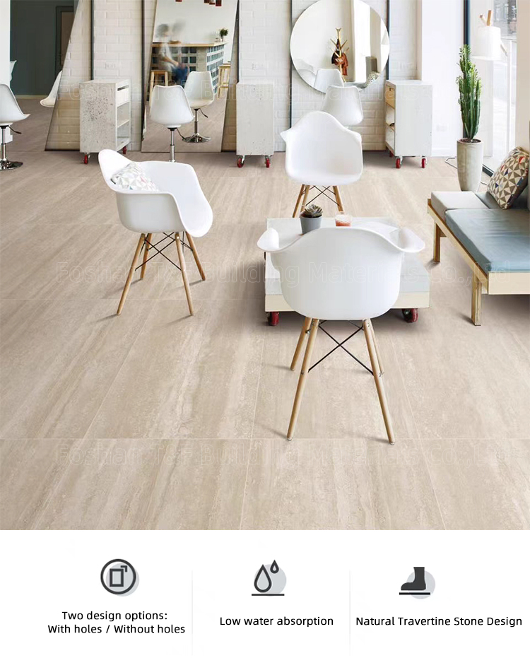 1200x600 Large Format Travertine Look Porcelain Tiles for Bathroom Living Room Wall Tile Floor