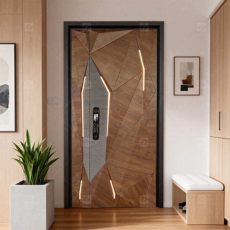 Italian Style Modern Entrance Door Waterproof Stainless Steel Aluminum Security Door for Exterior New Design for Houses