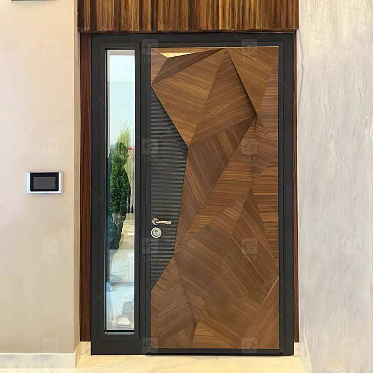 Italian Style Modern Entrance Door Waterproof Stainless Steel Aluminum Security Door for Exterior New Design for Houses