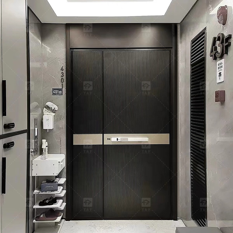 Modern Luxury Aluminum Sliding Entrance Doors Secure Villa Security Entrance Door