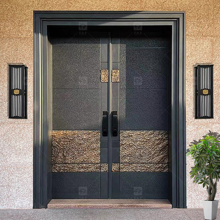 Modern Luxury Aluminum Sliding Entrance Doors Secure Villa Security Entrance Door
