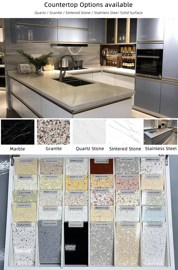 Free Customization Modular Kitchen White Cabinets Home Wood Full Kitchen Storage Cabinet Set