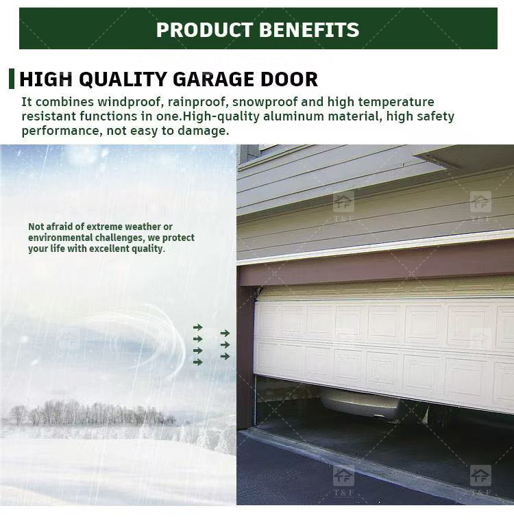 Modern Anti-Theft Automatic Aluminum Alloy Garage Door for Homes Exterior Finished Surface Waterproof Feature