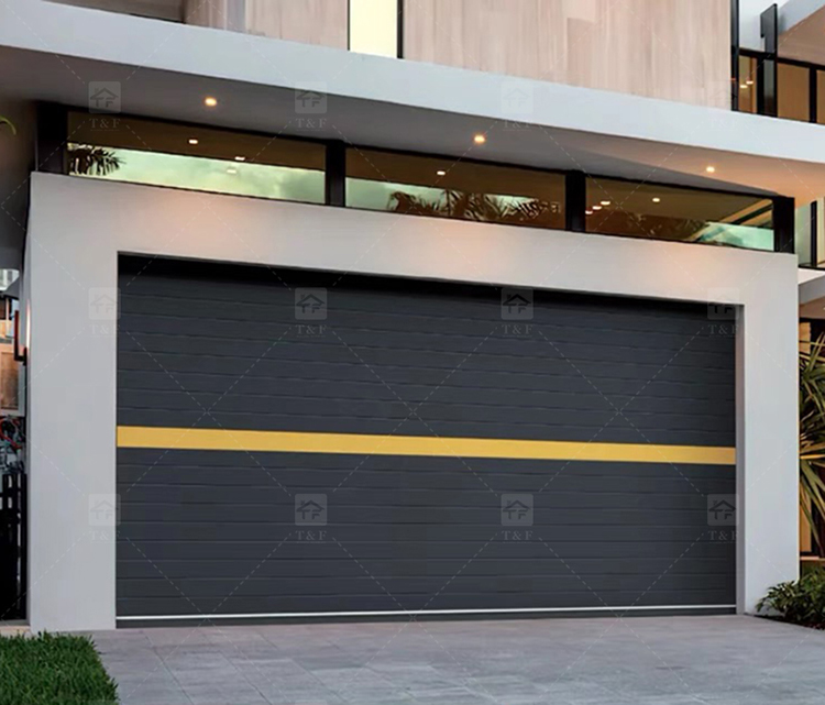 Modern Anti-Theft Automatic Aluminum Alloy Garage Door for Homes Exterior Finished Surface Waterproof Feature