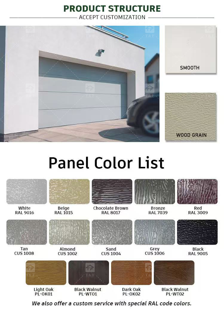 Modern Anti-Theft Automatic Aluminum Alloy Garage Door for Homes Exterior Finished Surface Waterproof Feature
