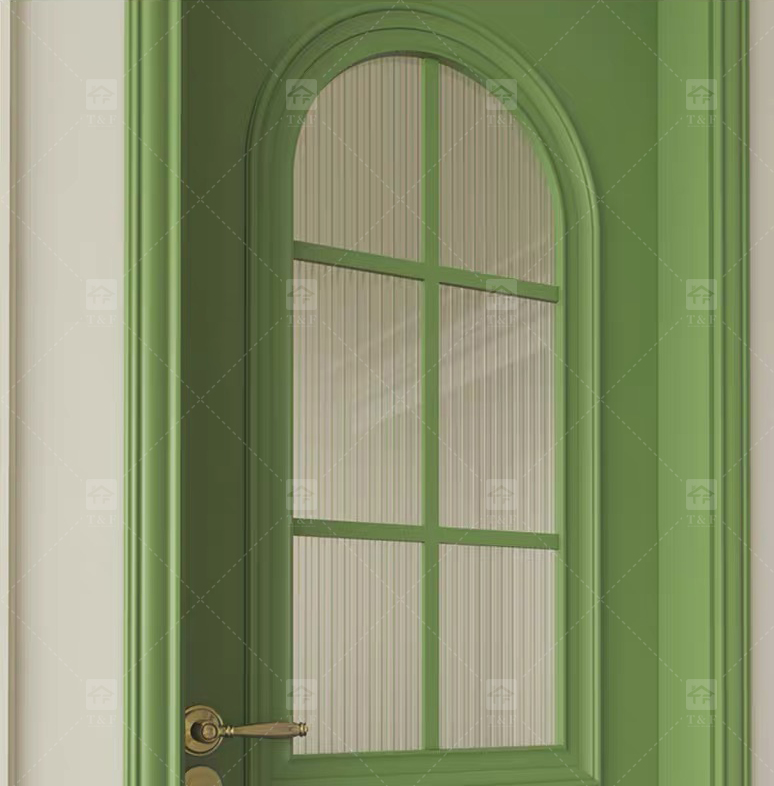 Modern Retro French Interior Glass Wood Door Factory Direct for Home  Office Finished Surface for Apartment