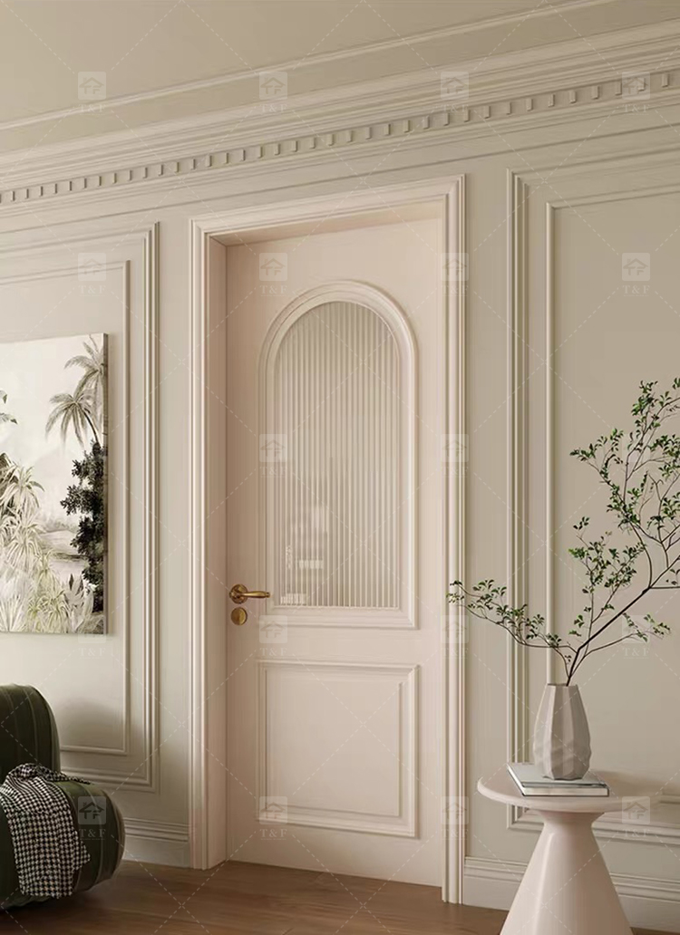 Modern Retro French Interior Glass Wood Door Factory Direct for Home  Office Finished Surface for Apartment