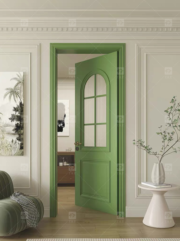 Modern Retro French Interior Glass Wood Door Factory Direct for Home  Office Finished Surface for Apartment
