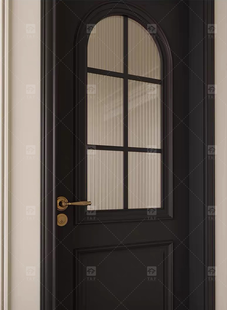 Modern Retro French Interior Glass Wood Door Factory Direct for Home  Office Finished Surface for Apartment