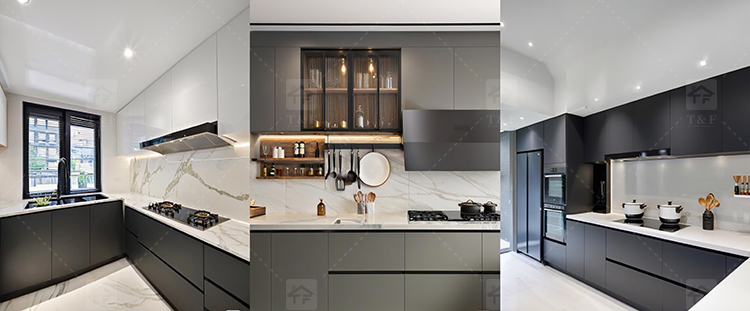 Modern Complete White Kitchen Cabinets in Ltaly Style Aluminum Design with Cupboards for Kitchen Design