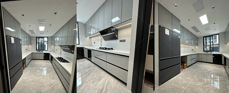 Modern Complete White Kitchen Cabinets in Ltaly Style Aluminum Design with Cupboards for Kitchen Design