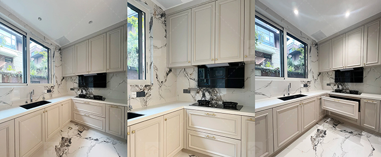 Modern Complete White Kitchen Cabinets in Ltaly Style Aluminum Design with Cupboards for Kitchen Design
