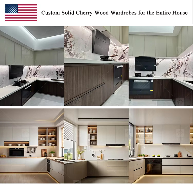 Modern Complete White Kitchen Cabinets in Ltaly Style Aluminum Design with Cupboards for Kitchen Design