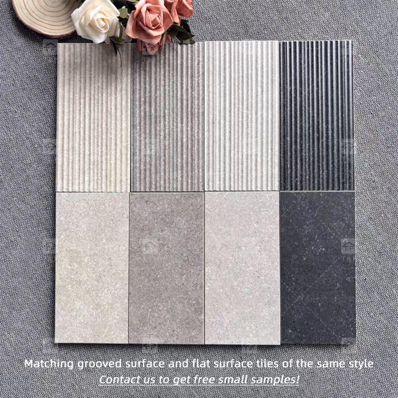 Premium 60x120 Limestone Textured Grooved Flat Matte Surface Porcelain Wall Tiles for Bathroom and Toilet