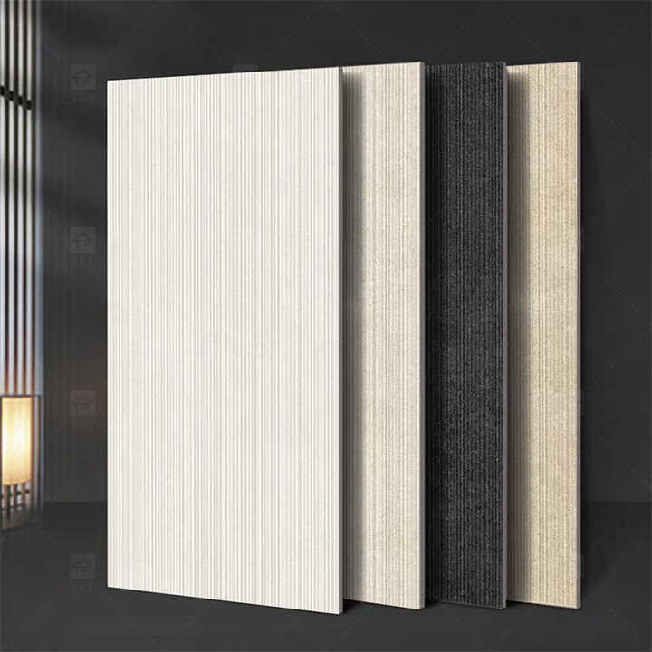 Premium 60x120 Limestone Textured Grooved Flat Matte Surface Porcelain Wall Tiles for Bathroom and Toilet
