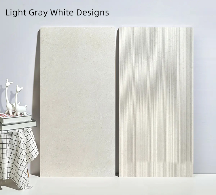 Premium 60x120 Limestone Textured Grooved Flat Matte Surface Porcelain Wall Tiles for Bathroom and Toilet
