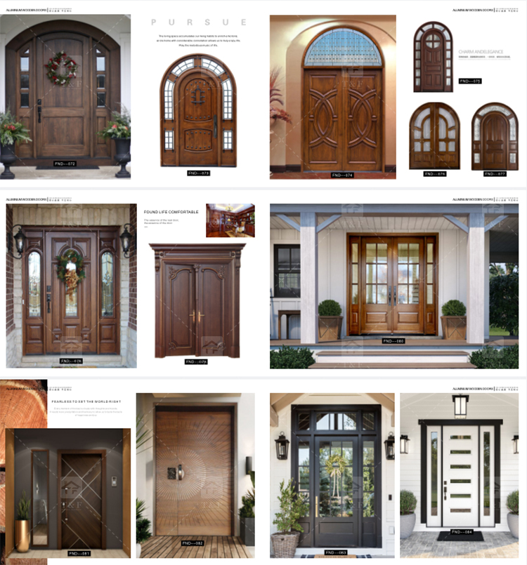 Hot Sale French Aluminum Wrought Iron Door Security Iron Exterior Front Entry Anti-theft Chinese Apartments Villas Outdoor