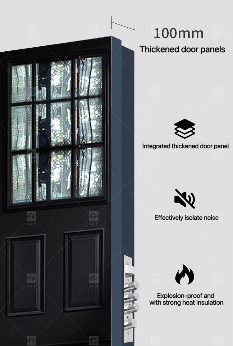 Modern Style High Quality Steel Door Cast Aluminum and Wrought Iron with Waterproof Finished Surface for Villa Application
