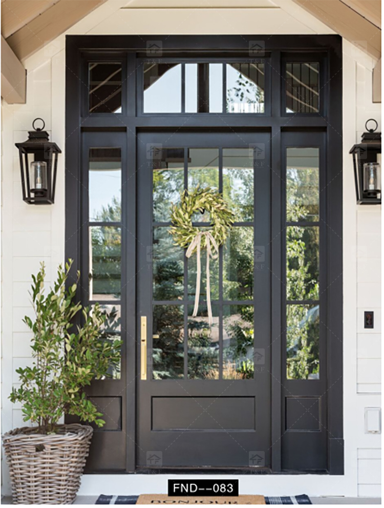 New Design Luxury Double Front Entry Door Home Wrought Iron Double Door for House Villa Door