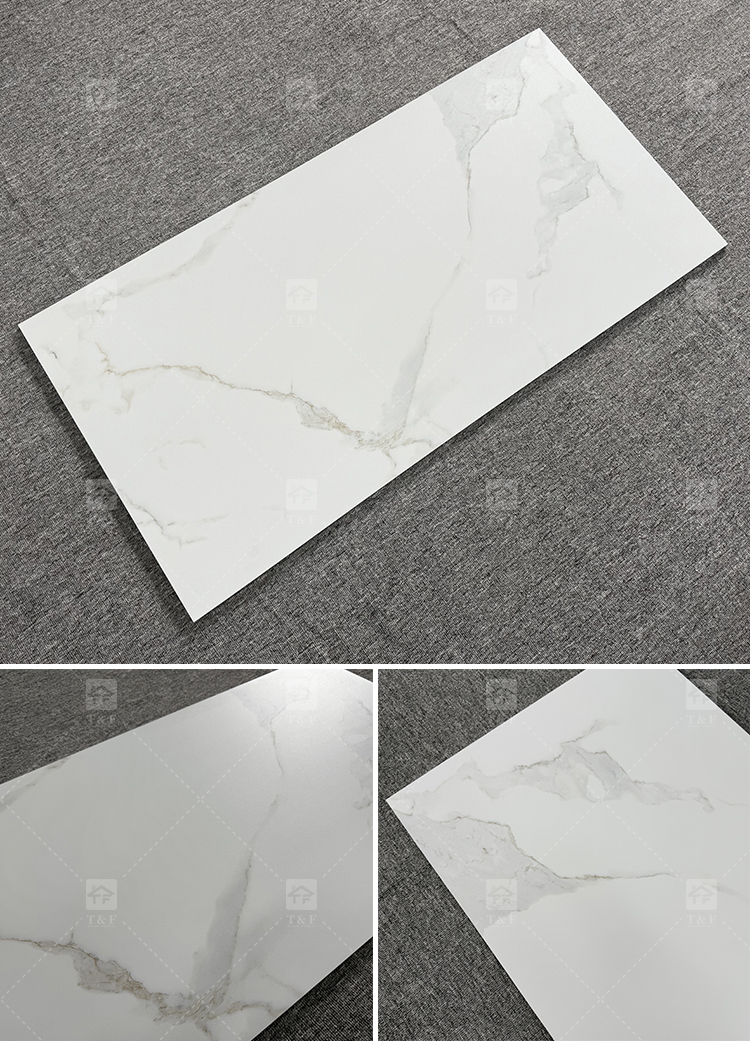60x120 Calacatta Gold White Marble Look Matte Porcelain Tiles for Floor Matt Carreau De Maison