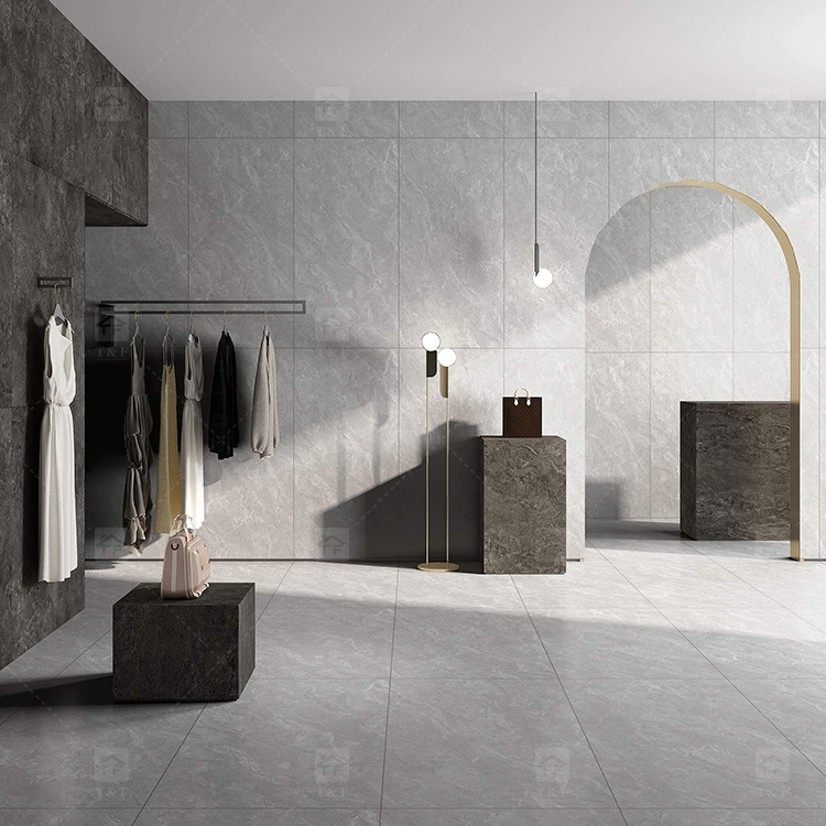 600x1200mm Semi Polished Matte Lappato Gray Porcelain Floor Tiles for Living Room Bathroom Interior