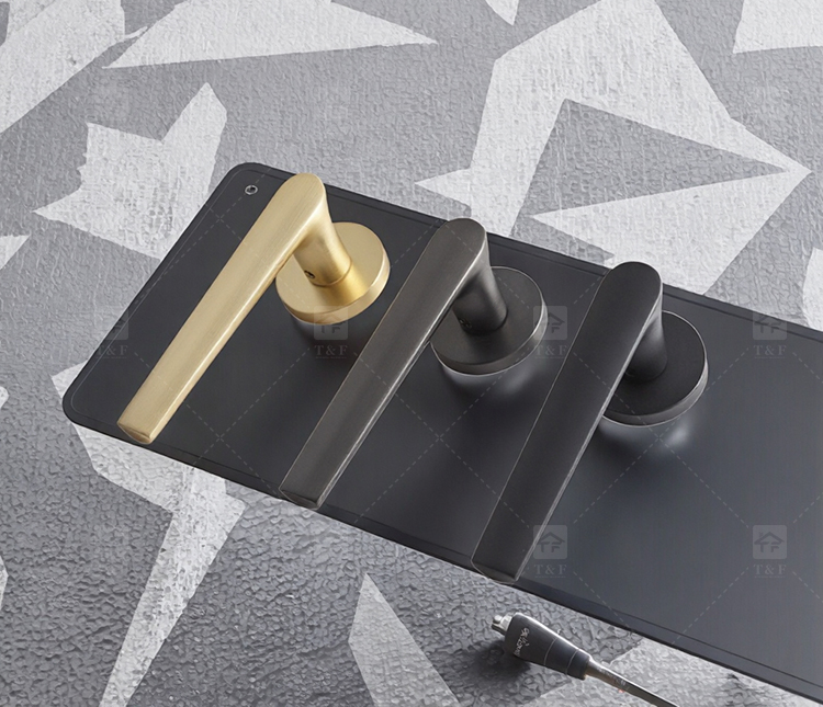 Modern Luxury Deep Grey Magnetic Silence Door Handles Universal for Home Office Apartment Hotels Made of Steel Zinc Alloy