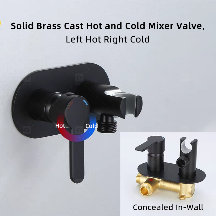 Portable Brass Bidet Spray Toilet Handheld Shattaf Set Hot and Cold Mixer Concealed Wall Mounted Bidet Spray