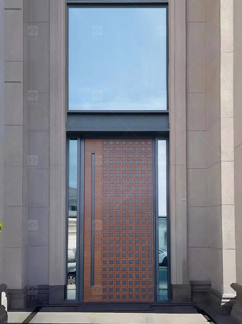 Modern Minimalist Home Design Entrance Door Finished Security Aluminum Front Entry Waterproof Feature for Exterior Application