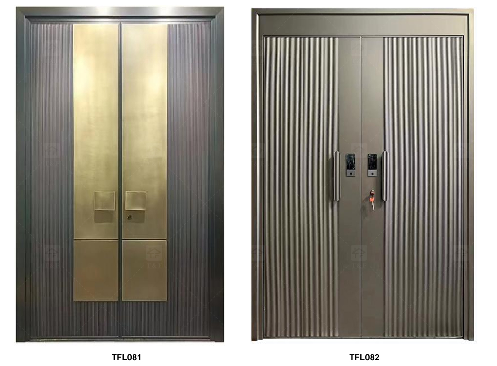 Modern Minimalist Home Design Entrance Door Finished Security Aluminum Front Entry Waterproof Feature for Exterior Application