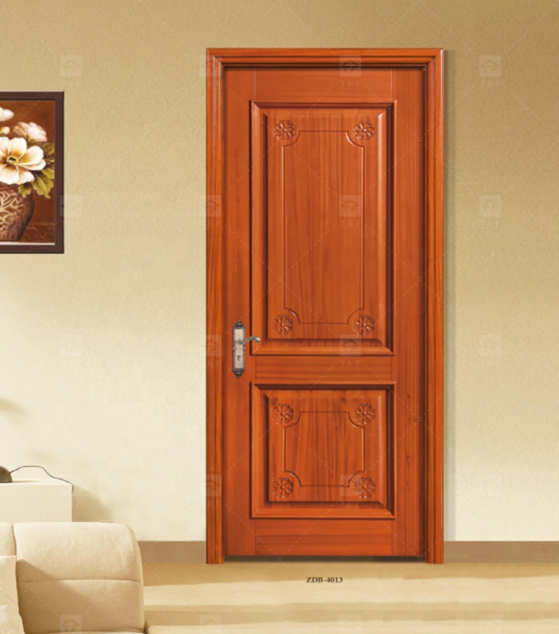Modern Solid Wood Villa Door Hot Selling Interior Living and Bedroom Door with Carving Technique Finished Surface