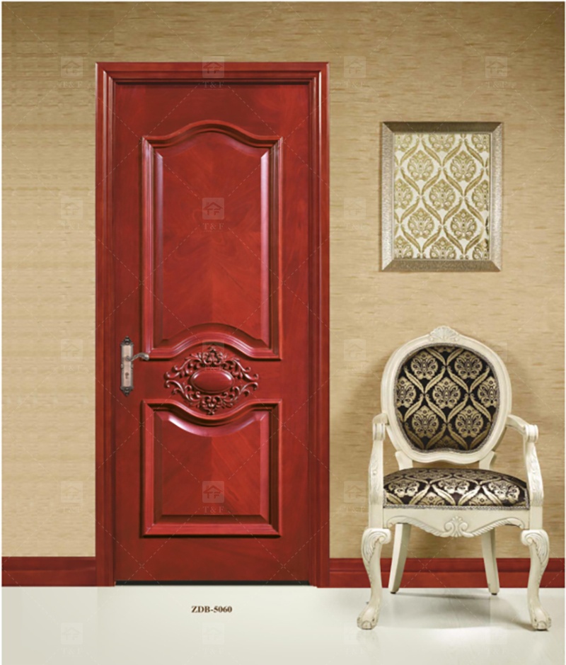 Modern Solid Wood Villa Door Hot Selling Interior Living and Bedroom Door with Carving Technique Finished Surface