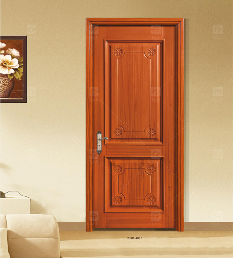 Modern Solid Wood Villa Door Hot Selling Interior Living and Bedroom Door with Carving Technique Finished Surface