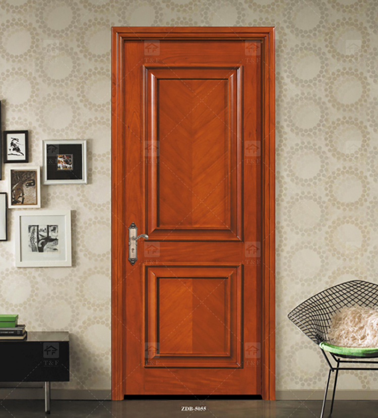 Modern Solid Wood Villa Door Hot Selling Interior Living and Bedroom Door with Carving Technique Finished Surface