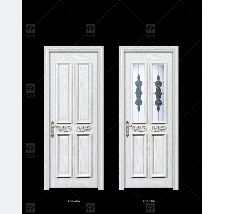 Modern Solid Wood Villa Door Hot Selling Interior Living and Bedroom Door with Carving Technique Finished Surface