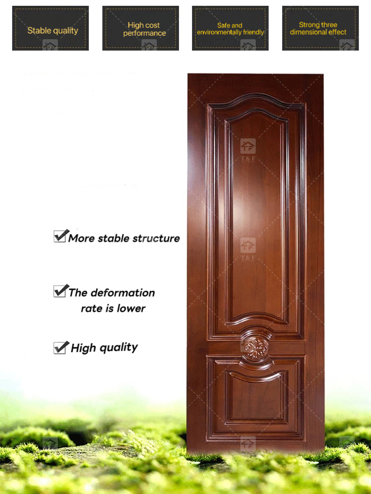 Customized High Quality Modern Wood Front Door Waterproof Exterior Main Entry Security Door Finished Interior Outdoor